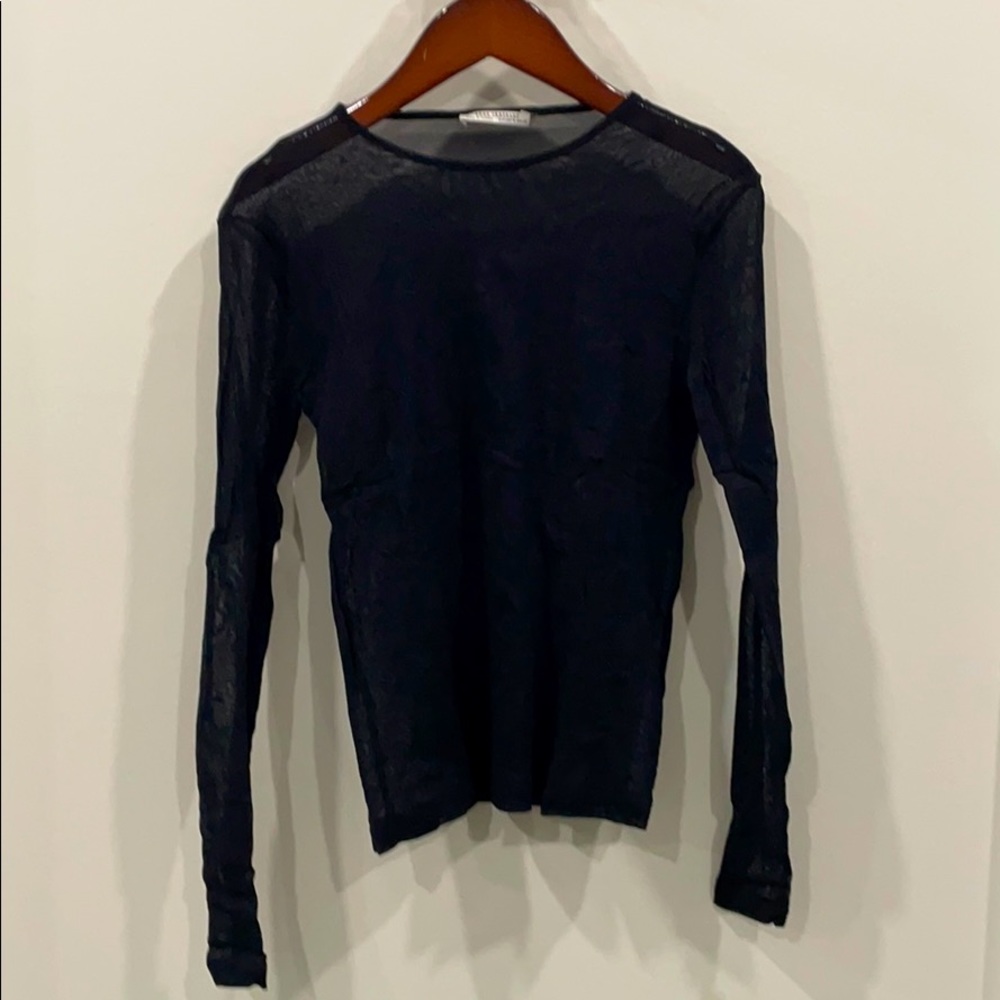 Zara Sheer Black Long Sleeve Top